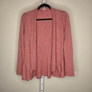 Eileen Fisher Small Dusty Rose Pink Linen Blend Open Front Cardigan Sweater - Picture 1 of 9