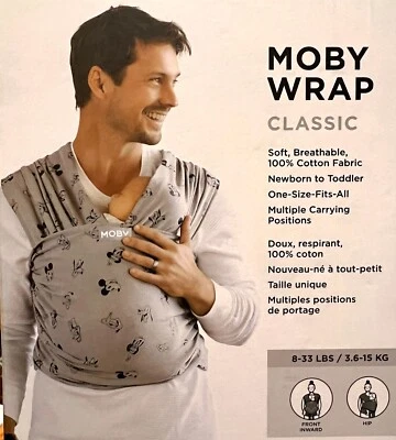 MOBY WRAP Bebé Clásico Disney, Vintage Mickey & Friends Edición Especial, Gris Foto 1 de 2