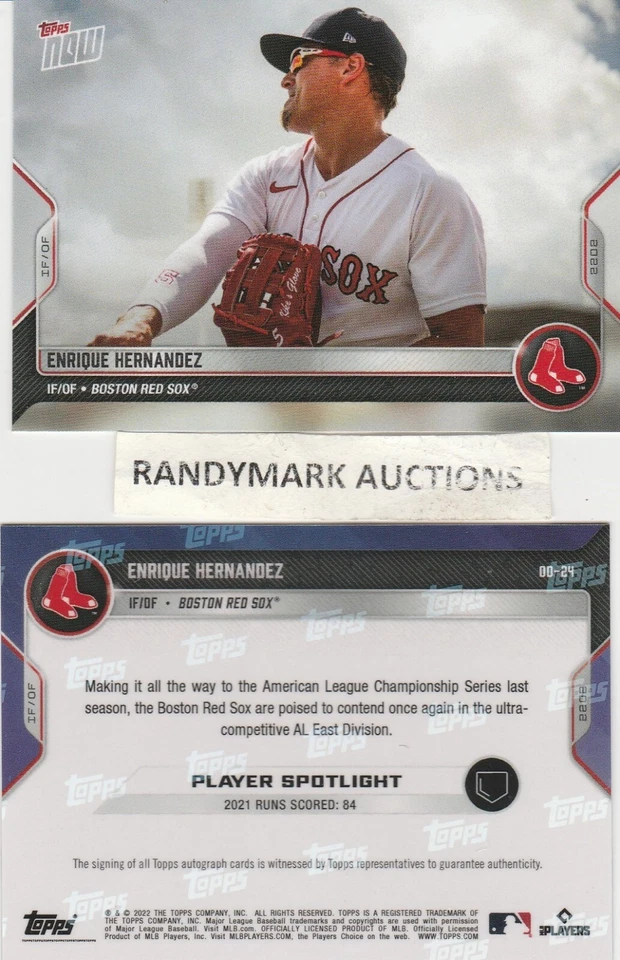 Kike Enrique Hernandez RED SOX 2022 TOPPS NOW ROAD TO OPENING DAY OD-24 x/488 - Image 1 of 1