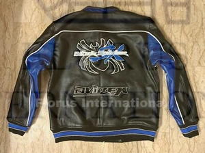 Herren Avirex Bomber Vintage Black Spider New Edition Leder Bomberjacke - Bild 1 von 5