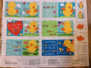 HUGGABLE & LOVEABLE - CHICKADEE #3361P-1 WHITE - 36" BOOK PANEL (CHICKEN) - Picture 1 of 1