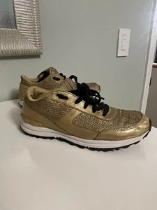 Sam Edelman Women’s Dax Metallic Sneakers Gold/Black Size 6 - Picture 1 of 5