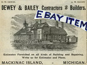 1899 DEWEY & BAILEY costruttori CASA PALMER Louis Jollie MACKINAC ISLAND MICHIGAN - Foto 1 di 2