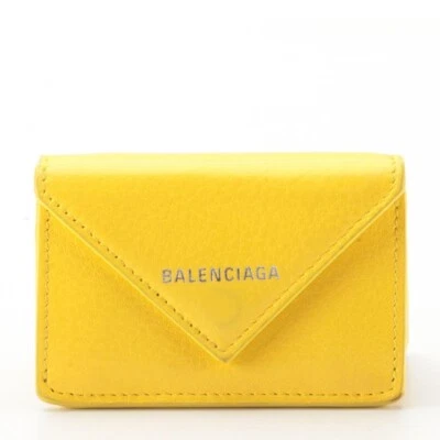 Balenciaga Papier Compact Wallet in Yellow Calfskin Leather with Box - Image 1 of 4