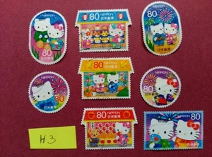 HELLO KITTY SANRIO LITTLE TWIN STARS MY MELODY   USED JAPAN STAMPS - Picture 1 of 1
