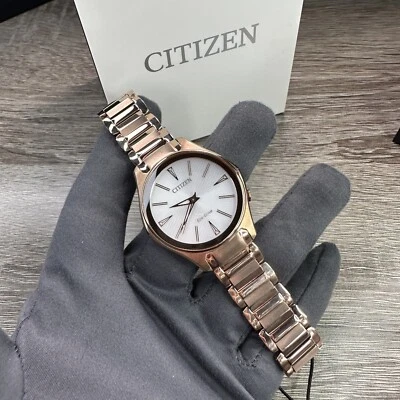 Reloj Citizen Damas Eco-Drive Módena Esfera Plateada Oro Rosa 36MM EM0593-56A Foto 1 de 4