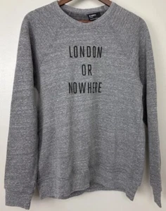 Knowlita London or Nowhere Gray Heathered Sweatshirt Pullover Women’s Medium - Picture 1 of 2