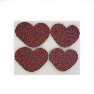 Heart Shape Braided Woven Placemats Green Red Farmhouse Holiday (Set Of 4) 18.5W - Picture 1 of 4