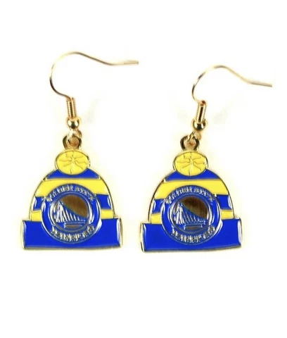 NBA Golden State Warriors Beanie Hat EARRINGS DANGLE NEW Cover
