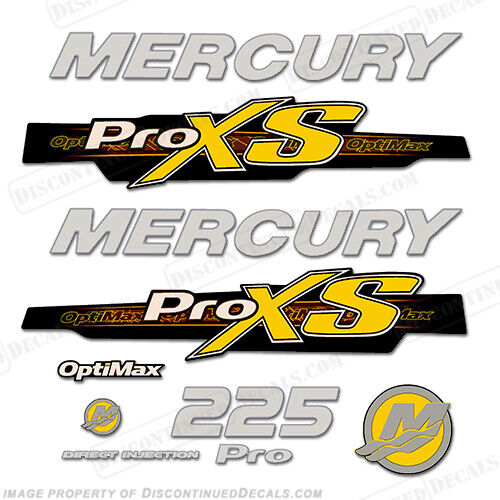 Fits Mercury 225hk ProXS 2013+ Style Dekaler - Yellow/Silver