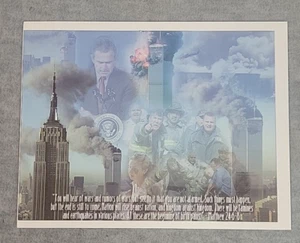 New York City Eventi del 9-11-01 Vigili del Fuoco Torri Gemelle Stampa 8" x 10,25" - Foto 1 di 2