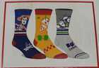 Toy Story Pack de 3 chaussettes d'équipage pour hommes avec nouveauté boîte cadeau, tailles 8-12 