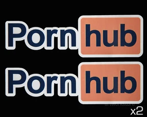 PornHub Porn Hub Sticker Prank Mates Car Joke Rude Decal Car Window Bumper - Picture 1 of 1