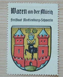 40903 Hag Vignette Local Emblem Waren on The Müritz Freistaat Mecklenburg No. 41 - Picture 1 of 2
