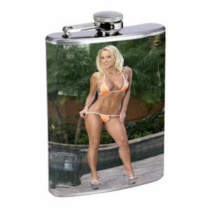 Colorado Pin Up Girls D14 Flask 8oz Stainless Steel Hip Drinking Whiskey - Picture 1 of 2