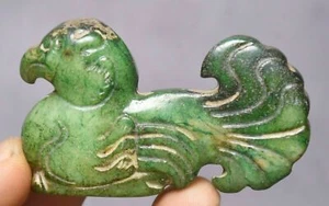 6cm China Hongshan Culture Old Green Jade Carving Phoenix Bird Amulet Statue - Picture 1 of 5