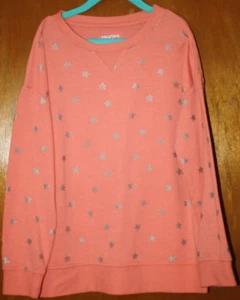 Top de niña Arizona talla S (7/8) estrellas plateadas coral ropa informal tejido escolar invierno - Imagen 1 de 5