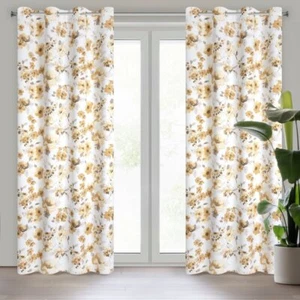 Ösenvorhang CAREN Blumenmuster Beige 140X250 Ösen - Bild 1 von 6