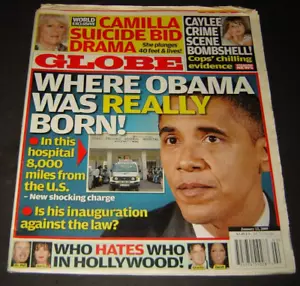 GLOBE Magazine January 12, 2008 WHERE OBAMA WAS REALLY BORN - Picture 1 of 4