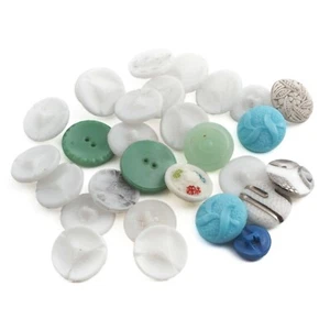 Lot (29) Czech 1920's Art Deco antique geometric floral glass buttons seconds - Picture 1 of 2