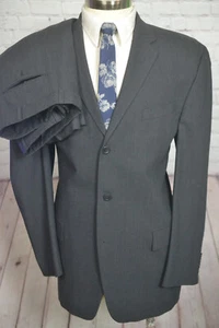 DKNY Mens Gray Wool Classic Fit 2 Piece Suit 43L Jacket 36x31 Pant - Picture 1 of 11