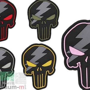 Parche 3D Punisher Thunder Skull flash insignia calavera PVC GOMA velcro - Imagen 1 de 13