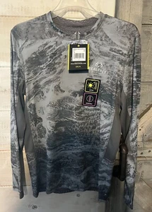 Realtree Aspect Fishing Shirt Reversible Small Long Sleeve Performance Gray Teal - Bild 1 von 5