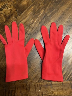 Stetson Vintage Nylon Riding Gloves Red  Ladies Small - Image 1 of 4
