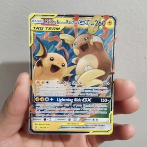 2019 Pokémon TCG Raichu & Alolan Raichu GX 54/236 Unified Minds Ultra Rare Holo  - Picture 1 of 5