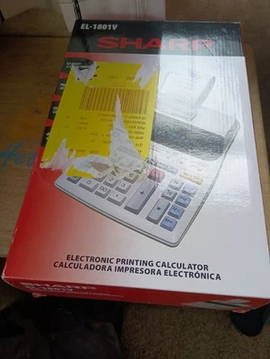 NEW Sharp EL-1801V Ink Printing Calculator, Fluorescent Display, AC, Off-White - Image 1 of 4