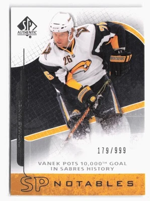 2008-09 SP Authentic #155 Thomas Vanek #/999 Buffalo Sabres SP - Image 1 of 2