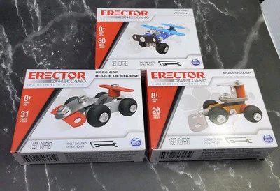 NUEVO Conjunto de excavadora, avión, coche de carreras Erector By Meccano totalmente nuevo Foto 1 de 4