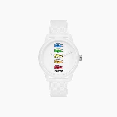 Lacoste Unisex L.12.12. 2011130 Polaroid White Silicone Strap Watch 42mm - Image 1 of 4