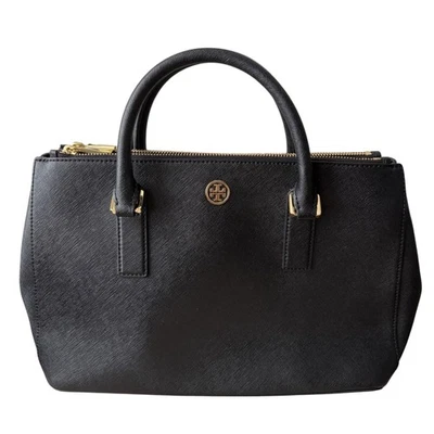 Tory Burch Robinson Leather Crossbody Satchel Double Zip Tote Bag Purse Career - Image 1 of 4