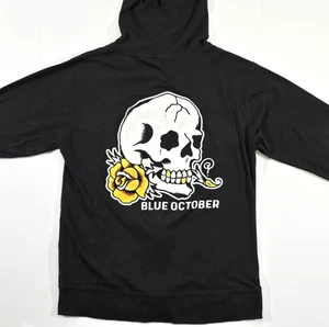 FELPA CON CAPPUCCIO ZIP OTTOBRE BLU XL TESCHIO ROSA LEGGERA ROCK BAND COMMERCIO INDIPENDENTE - Foto 1 di 9