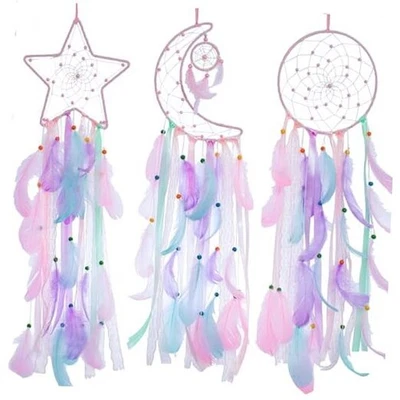 Paquete de 3 atrapasueños Pink Star Moon Sun - atrapasueños rosa para color rosa Foto 1 de 4