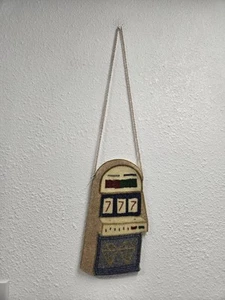 Vintage Reißverschluss Perlen Glücksspielautomat Glücksspiel 777 Geldbörse Las Vegas - Bild 1 von 13