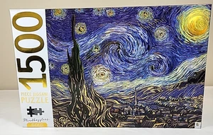 Mindbogglers Puzzle STARRY NIGHT by Van Gogh 1500 Piece Puzzle 12+ - Picture 1 of 4