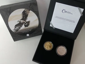 TSCHECHIEN 2025 1 OZ SILBER COIN SET ST BU CZECH LION / LÖWE  5 EURO KAISERADLER - Picture 1 of 11