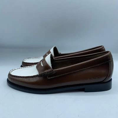 GH Bass & Co Whitney Weejuns Womens 7.5M Loafer Brown White Shoes NWOB - Image 1 of 4