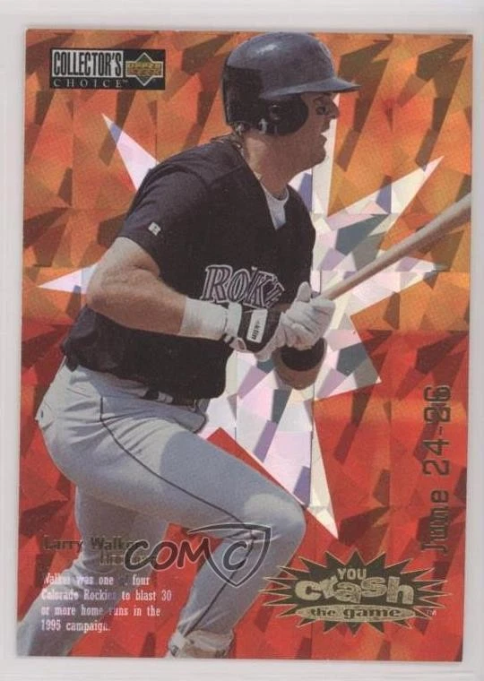 1996 Collector's Choice You Crash the Game Gold Larry Walker (June 24-26) HOF - Image 1 of 2