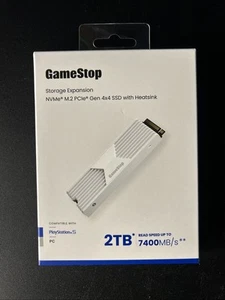 2 TB NVMe M.2 PCIe Gen 4x4 SSD w/ Heatsink for PS5/PC 7400MB/s Gamestop Memory - Photo 1/2