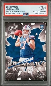 ‼️CHASER‼️2018 Panini Josh Allen Rookie Breakout Auto PSA 7 POP 1 READ DESC - Picture 1 of 1