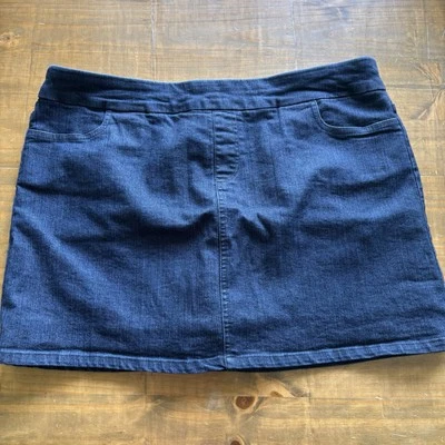 Falda vaquera Soft Surroundings talla pequeña XL-tirar/cintura elástica/verano Foto 1 de 4