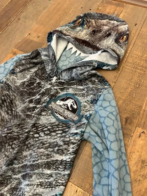 Jurassic World 恐龙连帽联盟套装卧铺睡衣儿童青少年中号柔软 — 第 1/4 张图片