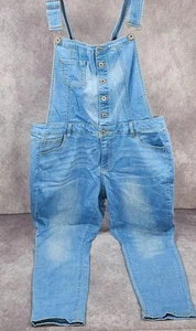 Vintage Wax Jean Women Blue Bib Jeans Pants Overall Jumpsuit Romper Size 3XL - Picture 1 of 12
