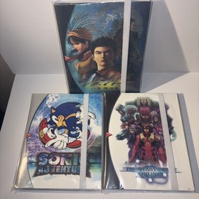 3 SEGA DREAMCAST TRADING CARD BINDERS LIMITED RUN GAME SONIC ADVENTURE SHENMUE +