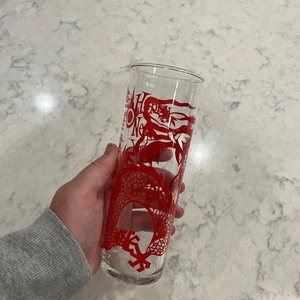 Chinese New Year Red Dragon Glass Tumbler - Picture 1 of 4