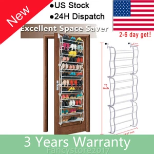 36 Pairs Over The Door Shoe Rack Wall Hanging Closet Organizer Storage StandRack - Picture 1 of 7