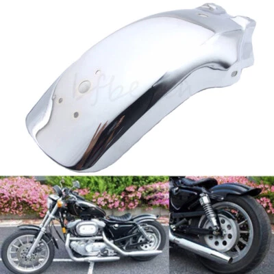 Guardabarros trasero universal para motocicleta plateado para Yamaha Honda Suzuki Chopper Foto 1 de 4